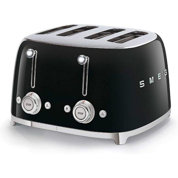 Smeg 50s Retro Line Black 4x4 Slot Toaster