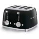 Smeg 50s Retro Line Black 4x4 Slot Toaster
