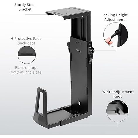 VIVO Adjustable Under Desk Gaming PC Mount