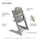 Tripp Trapp High Chair from Stokke, Storm Grey - Adjustable