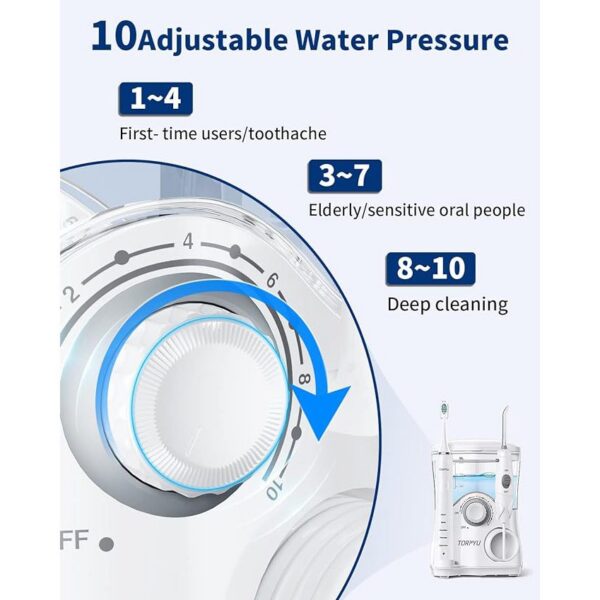 All-in-One Water Flosser & Ultrasonic Toothbrush Combo, White