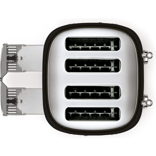 Smeg 50s Retro Line Black 4x4 Slot Toaster