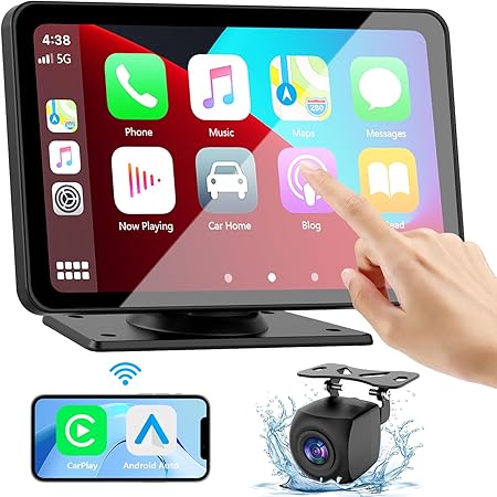 Apple Carplay Screen for Car, 7" HD Portable Car Stereo Touch Screen