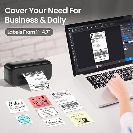 Phomemo Thermal Shipping Label Printer, Black