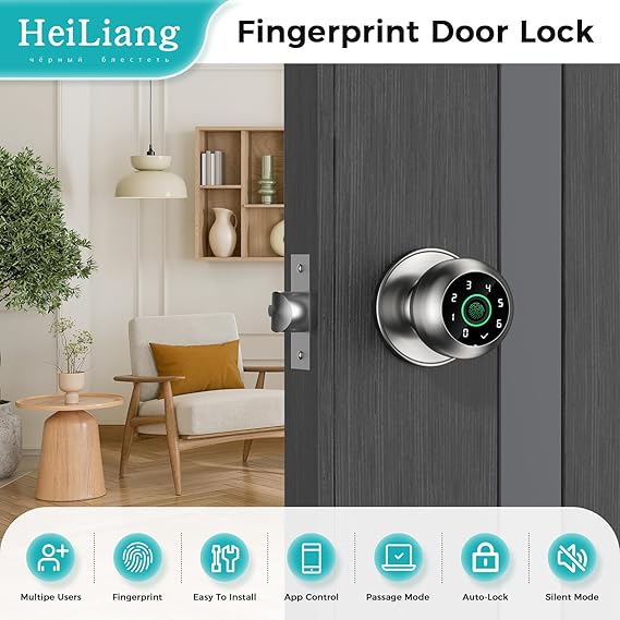 Fingerprint Door Lock - Fingerprint and Keypad Input Smart Door knob