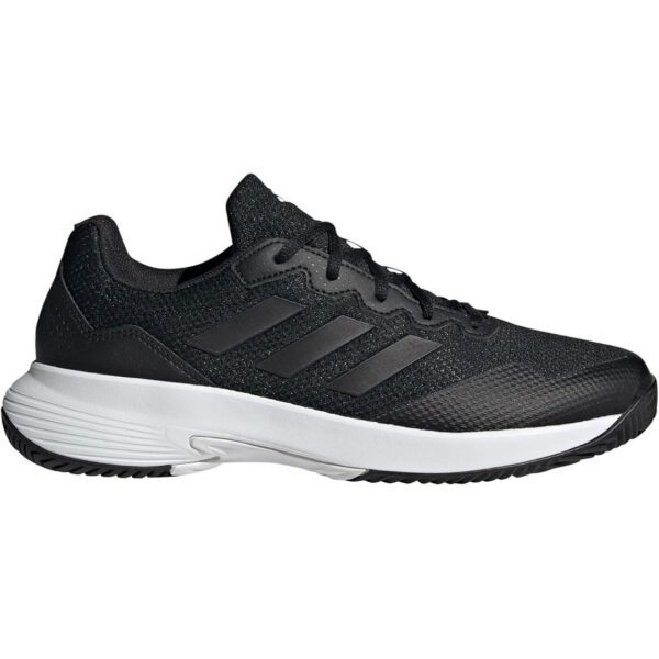 adidas Men's Gamecourt 2.0 Tennis Shoe, Black/Black/Grey
