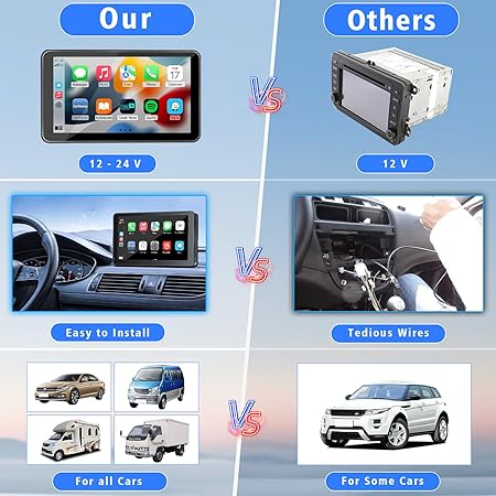 Portable Newest Wireless Apple CarPlay and Android Auto Screen