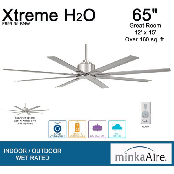 MINKA-AIRE F896-65-BNW  Xtreme H2O 65 Inch Outdoor Ceiling Fan