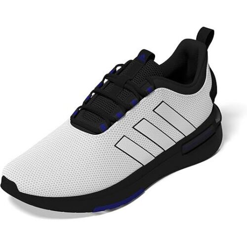 adidas Men's Racer TR23 Sneaker, White/Black/Lucid Blue