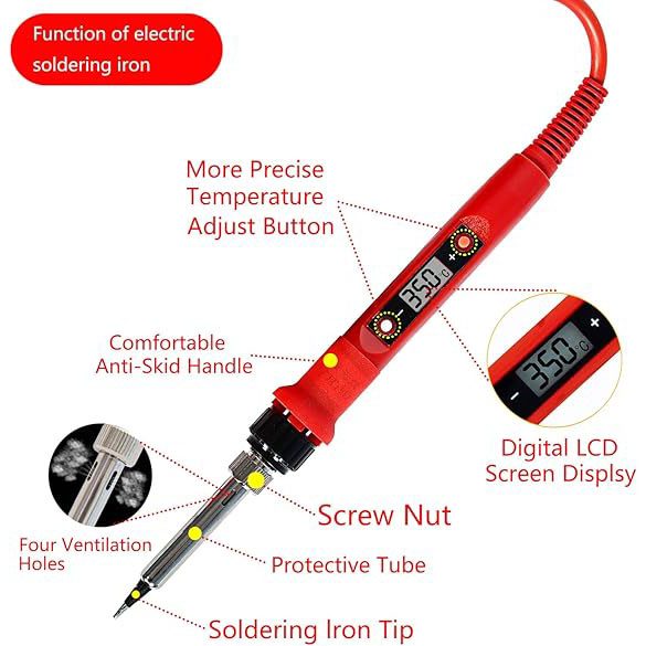 Soldering Iron Kit,80W LCD Digital Soldering Gun