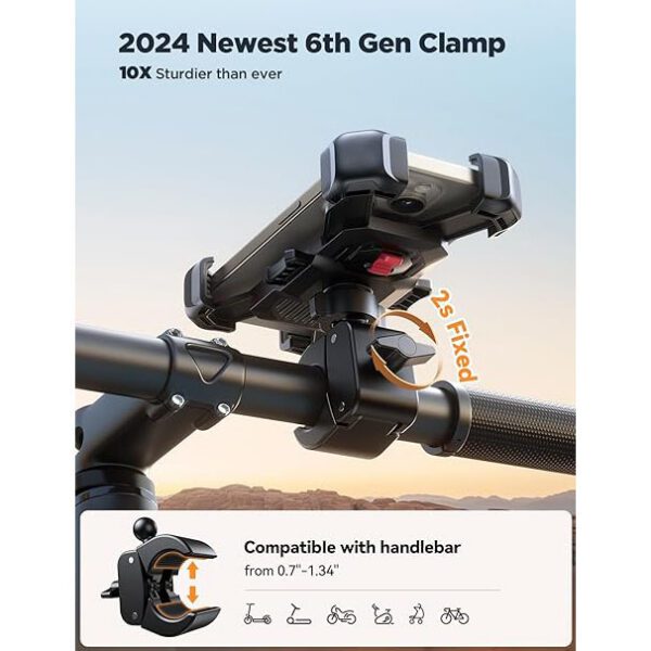 JOYROOM Motorcycle Phone Mount, Bike Phone Holder for Bicycle