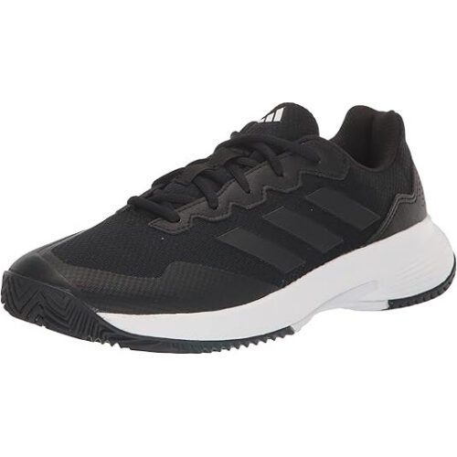 adidas Men's Gamecourt 2.0 Tennis Shoe, Black/Black/Grey