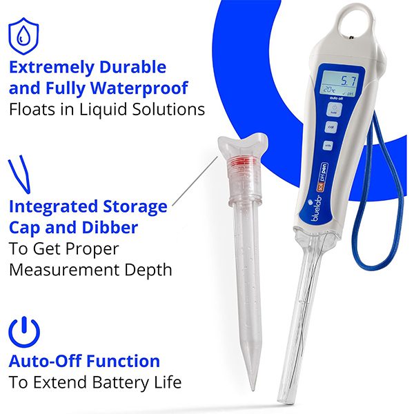 Bluelab PENSOILPH Soil pH Pen, Digital Meter and Water Test Kit