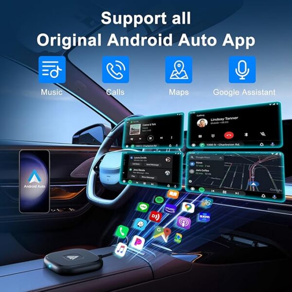 Android Auto Wireless Adapter Plug and Play Car Dongle
