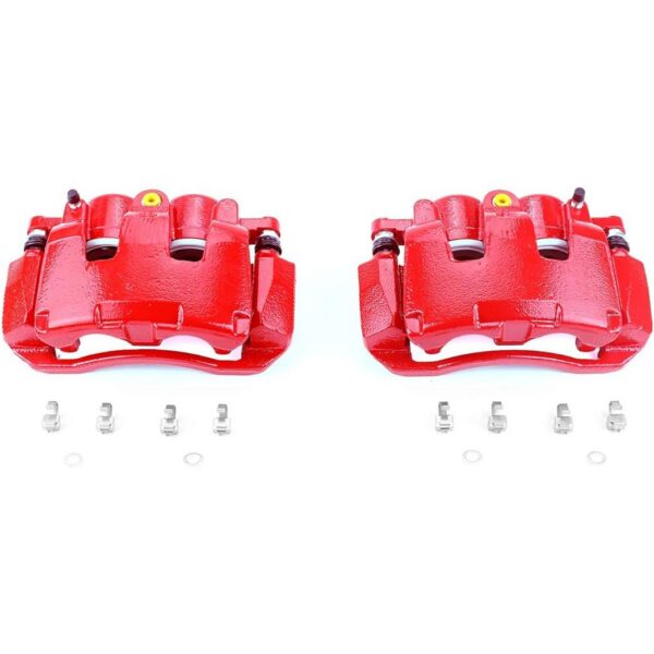 Power Stop S5054 Front Pair of High-Temp Red Powder Coated Calipers