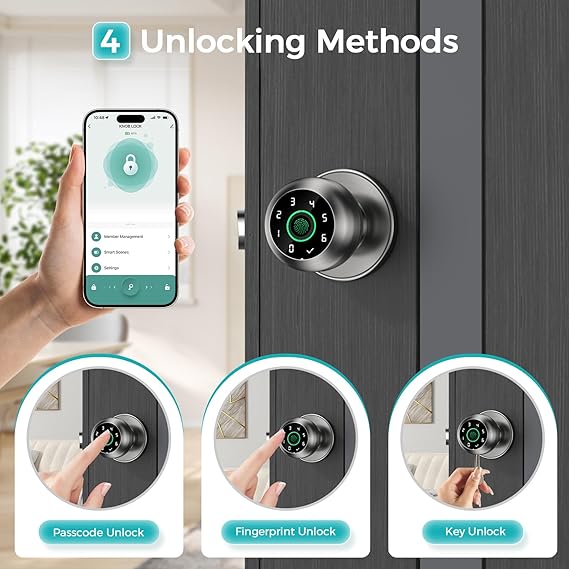 Fingerprint Door Lock - Fingerprint and Keypad Input Smart Door knob