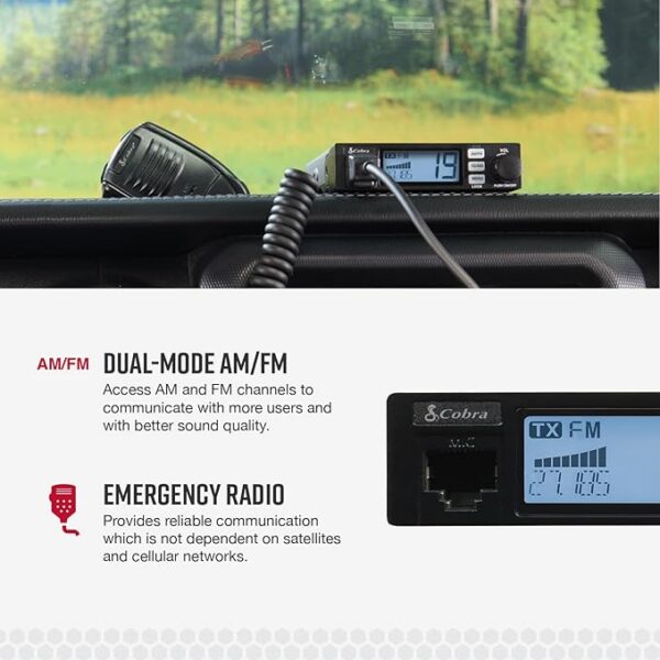 Cobra 19 MINI AM/FM Recreational CB Radio - Dual-Mode AM/FM