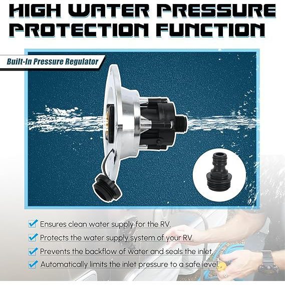 RV City Water Inlet with Pressure Reducing Valve