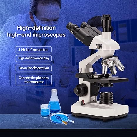 Bogrinuo Compound trinocular Microscope, 40X-5000X Magnification