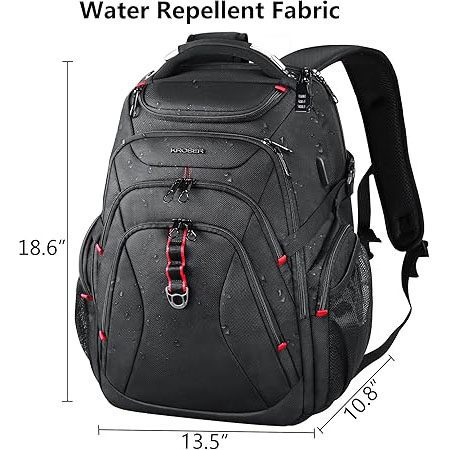 KROSER Travel Laptop Backpack 17.3 Inch XL Computer Backpack