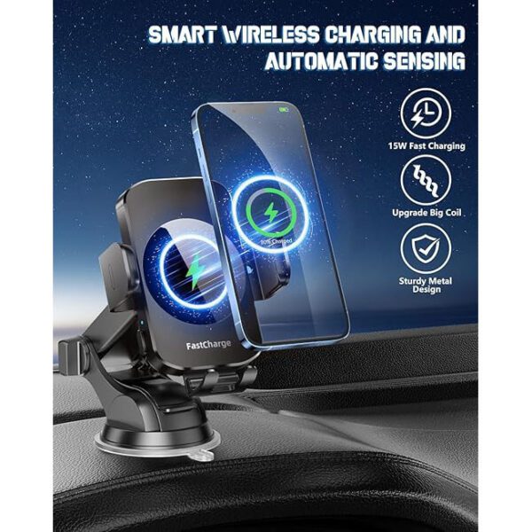 BothLin Wireless Car Charger, Fast Charging Phone Holder 3 in 1