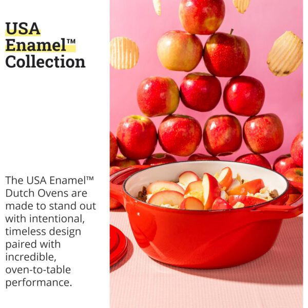 Lodge USA Enamel Dutch Oven, 7.5 qt., Red