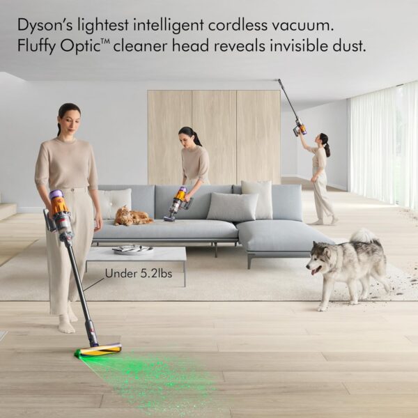 Dyson V12 Detect Slim Cordless Vacuum Cleaner, Yellow/Iron