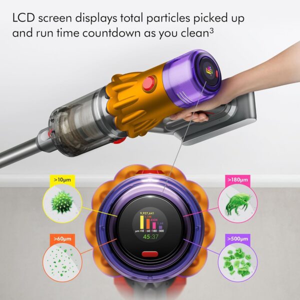 Dyson V12 Detect Slim Cordless Vacuum Cleaner, Yellow/Iron