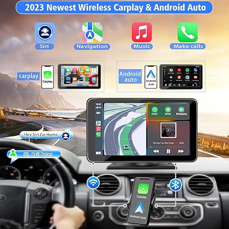 Portable Newest Wireless Apple CarPlay and Android Auto Screen