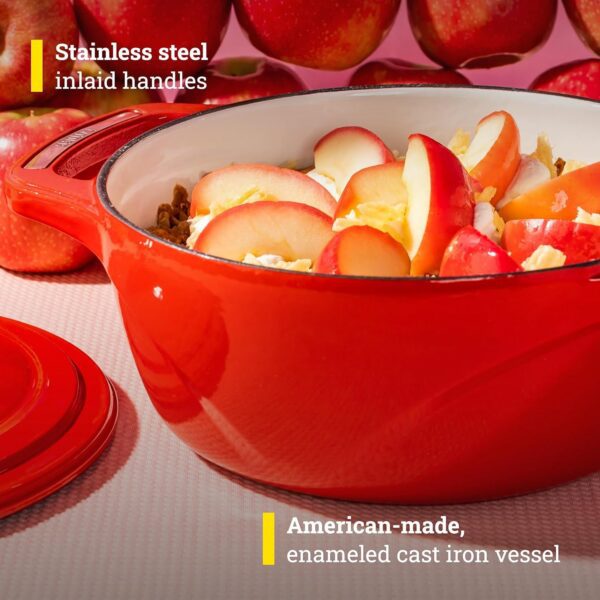 Lodge USA Enamel Dutch Oven, 7.5 qt., Red