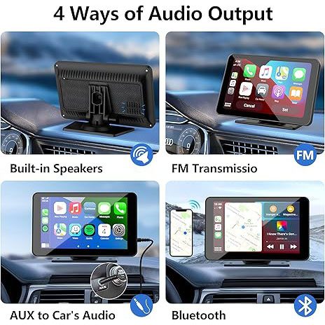 Apple Carplay Screen for Car, 7" HD Portable Car Stereo Touch Screen