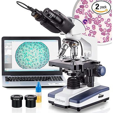 AmScope - 40X-2500X LED Digital Binocular Compound Microscope